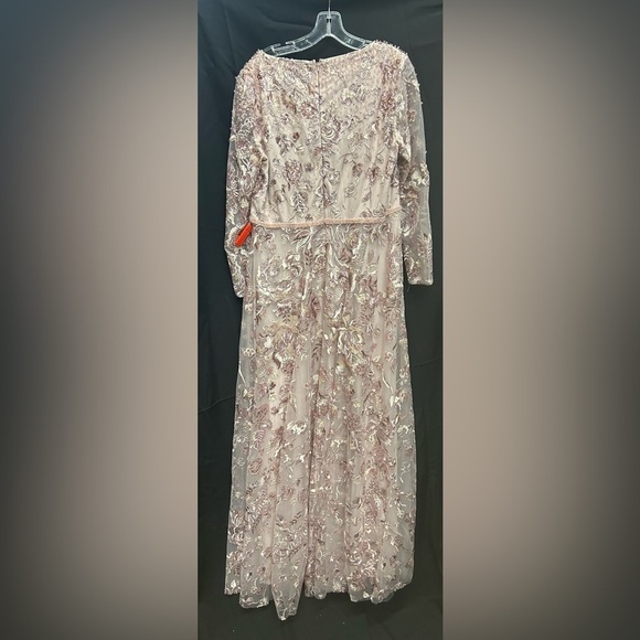 Mac Duggal 67869 NWT EMBELLISHED V NECK ILLUSION LONG SLEEVE A LINE GOWN - Picture 6 of 10